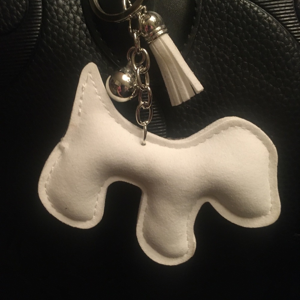 Purse Bling DOG charm black silver clip on bag Very sparkly!! - Picture 5 of 6